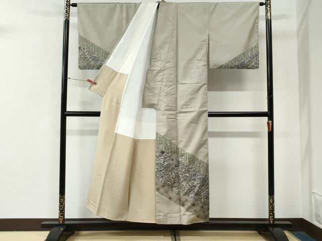 平和屋着物●訪問着　草花文　正絹　逸品　CABG0909yc
