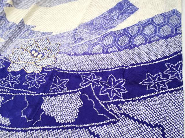 平和屋着物●豪華振袖　総絞り　駒刺繍　束ね熨斗吉祥牡丹花文　暈し染め　正絹　逸品　未使用　CABG0910yc