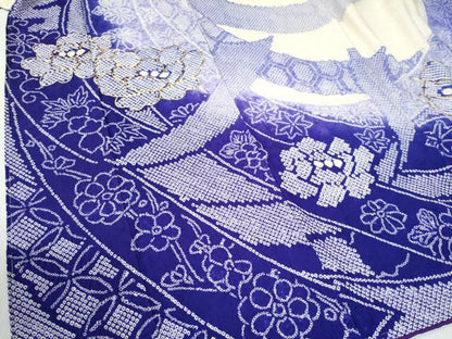 平和屋着物●豪華振袖　総絞り　駒刺繍　束ね熨斗吉祥牡丹花文　暈し染め　正絹　逸品　未使用　CABG0910yc