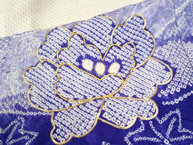 平和屋着物●豪華振袖　総絞り　駒刺繍　束ね熨斗吉祥牡丹花文　暈し染め　正絹　逸品　未使用　CABG0910yc