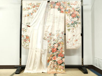 平和屋着物●豪華振袖　立波牡丹花文　暈し染め　金彩　正絹　逸品　CABG0911yc