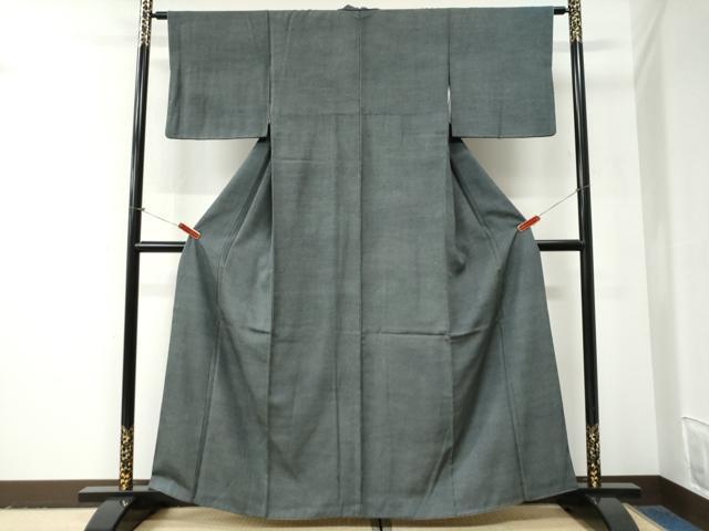 平和屋着物●江戸小紋　浅野栄一　角通し　黒地　正絹　逸品　CABG0913yc
