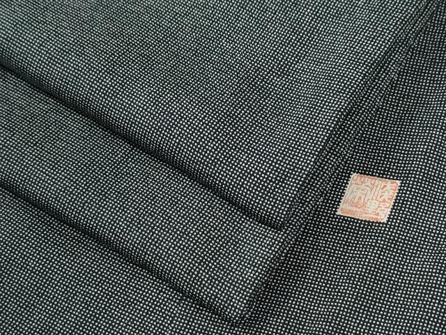 平和屋着物●江戸小紋　浅野栄一　角通し　黒地　正絹　逸品　CABG0913yc