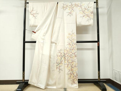 平和屋着物●訪問着　作家物　枝梅文　金彩　正絹　逸品　CABG0915yc