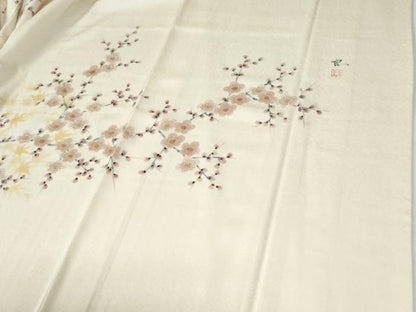 平和屋着物●訪問着　作家物　枝梅文　金彩　正絹　逸品　CABG0915yc