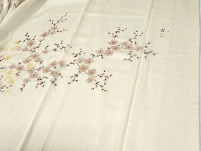 平和屋着物●訪問着　作家物　枝梅文　金彩　正絹　逸品　CABG0915yc