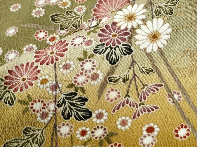 平和屋着物●訪問着　草花文　暈し染め　金彩　正絹　逸品　未使用　CABG0921yc