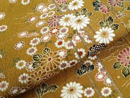 平和屋着物●訪問着　草花文　暈し染め　金彩　正絹　逸品　未使用　CABG0921yc