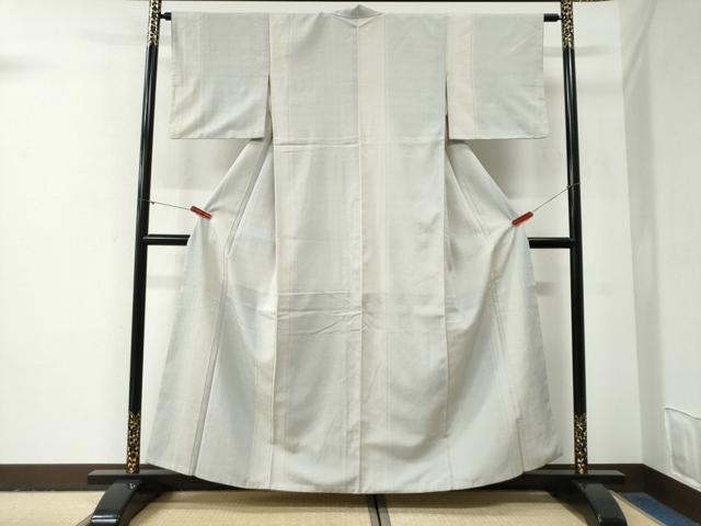 平和屋着物●本塩沢　110亀甲　縞　正絹　逸品　CABG0926yc
