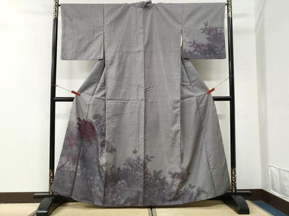 平和屋着物●訪問着　本場大島紬　7マルキ　牡丹花文　正絹　逸品　未使用　CABG0931yc
