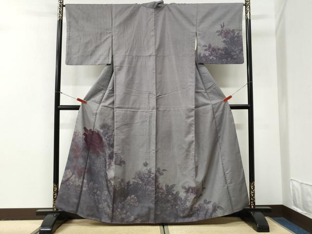 平和屋着物●訪問着　本場大島紬　7マルキ　牡丹花文　正絹　逸品　未使用　CABG0931yc