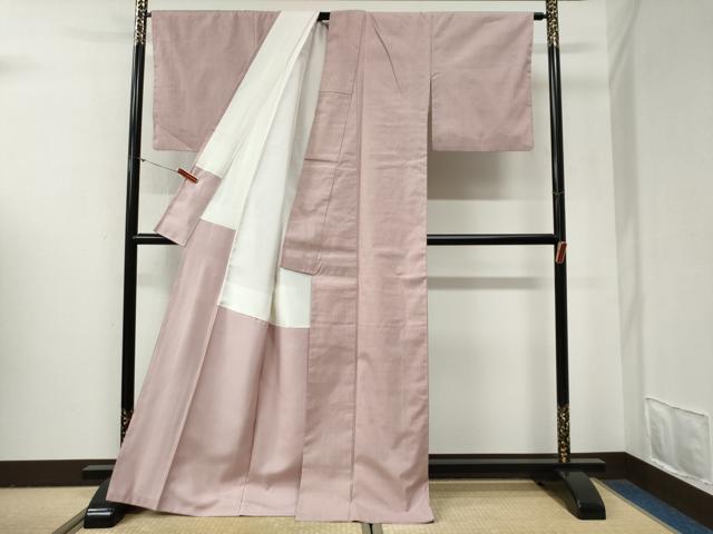 平和屋着物●本場結城紬　重要無形文化財　色無地　虹色　正絹　逸品　CABG0932yc