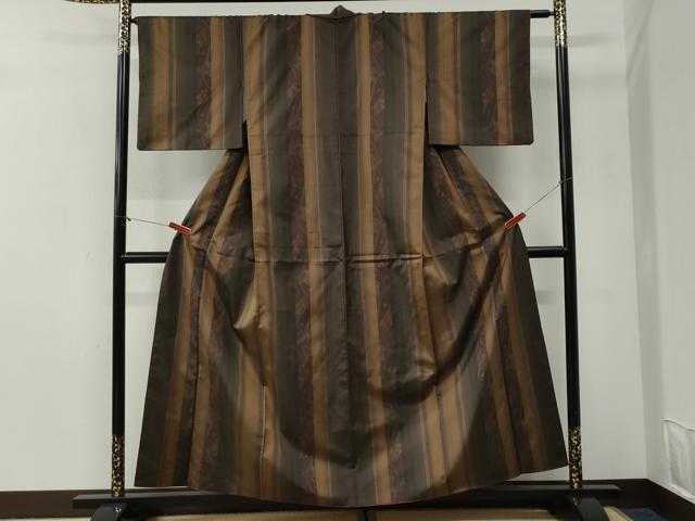 平和屋着物●本場染大島紬　動物吉祥花間道　正絹　逸品　CABG0934yc