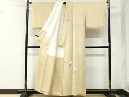 平和屋着物●京加賀友禅　百貫石峰　色留袖　枝花文　正絹　逸品　CABG0936yc