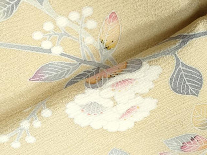 平和屋着物●京加賀友禅　百貫石峰　色留袖　枝花文　正絹　逸品　CABG0936yc