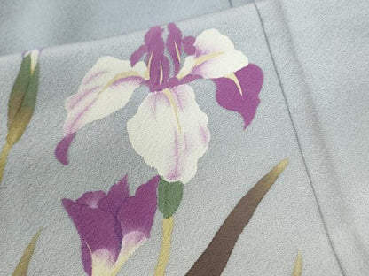 平和屋着物●二代目清次郎　手描き　訪問着　杜若　トンボ　暈し染め　正絹　逸品　未使用　CABG0946yc