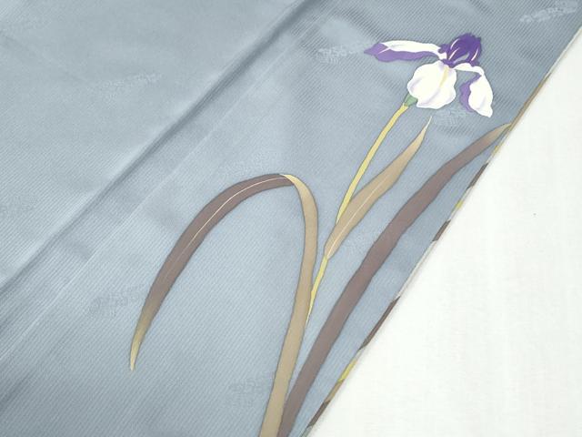 平和屋着物●二代目清次郎　手描き　訪問着　杜若　トンボ　暈し染め　正絹　逸品　未使用　CABG0946yc
