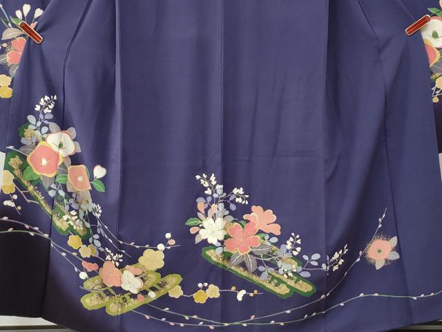 平和屋着物●豪華振袖　駒刺繍　花筏文　暈し染め　金彩　正絹　逸品　CABG0948yc