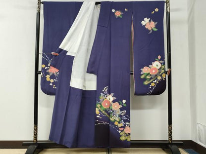 平和屋着物●豪華振袖　駒刺繍　花筏文　暈し染め　金彩　正絹　逸品　CABG0948yc