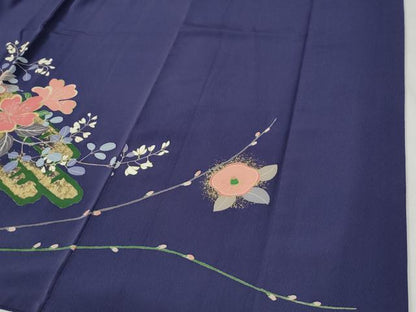 平和屋着物●豪華振袖　駒刺繍　花筏文　暈し染め　金彩　正絹　逸品　CABG0948yc