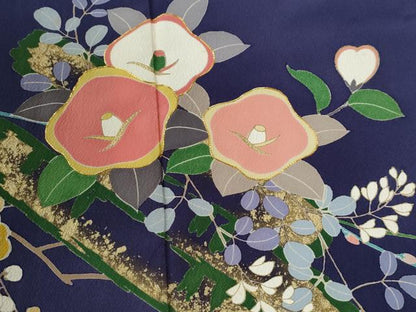 平和屋着物●豪華振袖　駒刺繍　花筏文　暈し染め　金彩　正絹　逸品　CABG0948yc