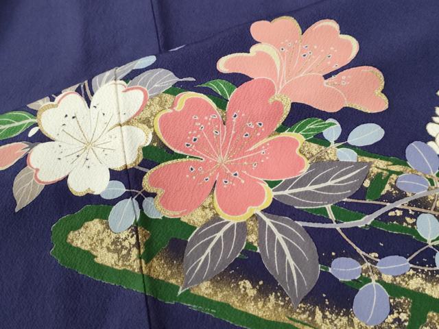 平和屋着物●豪華振袖　駒刺繍　花筏文　暈し染め　金彩　正絹　逸品　CABG0948yc