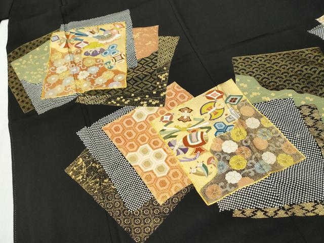 平和屋着物●豪華黒留袖　駒刺繍　色紙重ね宝尽くし吉祥花唐草文　金彩　正絹　逸品　CABG0952yc