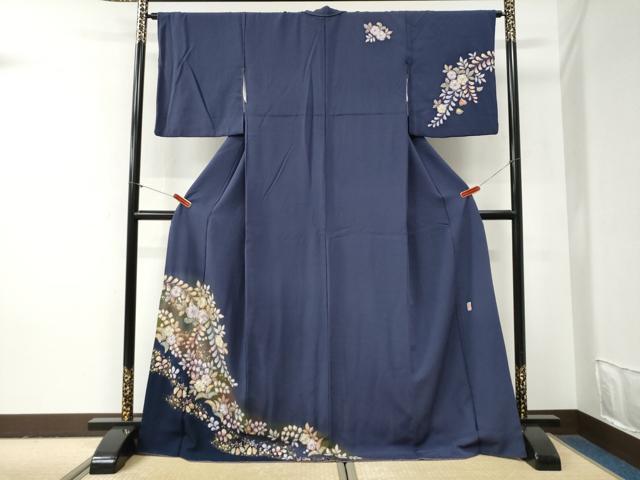平和屋着物●越後十日町の一流染匠　桐屋・翠山工房　訪問着　辻が花　金彩　ロング丈　正絹　逸品　CABG0953yc