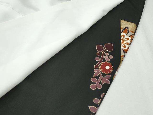 平和屋着物●豪華黒留袖　作家物　駒刺繍　仕覆鳳凰更紗花唐草文　金彩　正絹　逸品　CABG0960yc