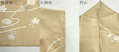 平和屋着物●訪問着　地紙枝花文　金銀彩　正絹　逸品　CABG0961yc