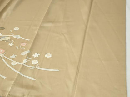 平和屋着物●訪問着　地紙枝花文　金銀彩　正絹　逸品　CABG0961yc
