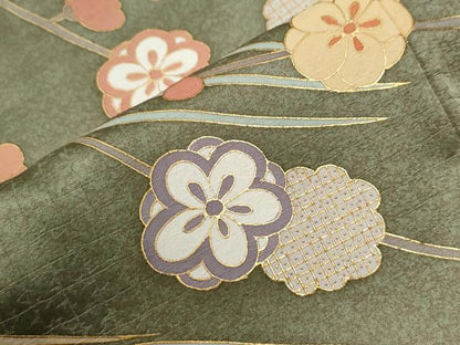 平和屋着物●訪問着　立波花蝶唐草文　暈し染め　金彩　正絹　逸品　CABG0964yc