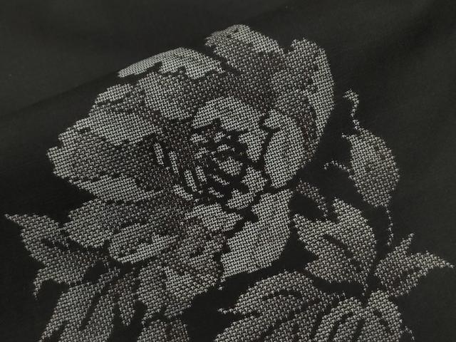 平和屋着物●本場大島紬　9マルキ　泥染め　地空き　牡丹　平田隆蔵作　平田絹織物謹製　証紙付き　正絹　逸品　CABG0970yc