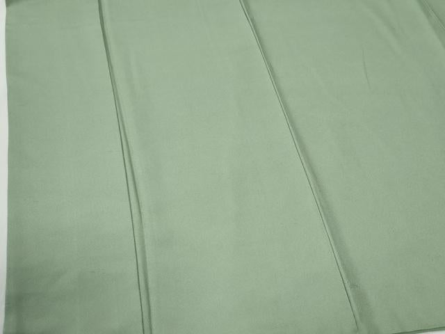 平和屋着物●上質な色無地　霞紗綾形草木地紋　柳色　正絹　逸品　CABG0971yc