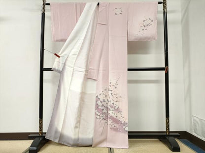 平和屋着物●訪問着　手描き　草花文　暈し染め　正絹　逸品　未使用　CABG0972yc