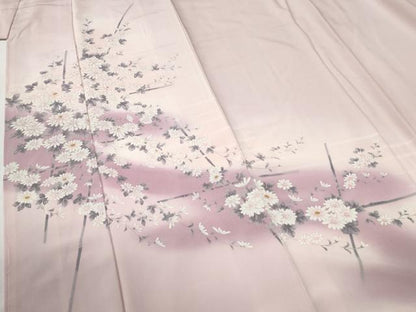 平和屋着物●訪問着　手描き　草花文　暈し染め　正絹　逸品　未使用　CABG0972yc