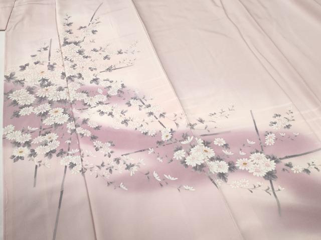 平和屋着物●訪問着　手描き　草花文　暈し染め　正絹　逸品　未使用　CABG0972yc