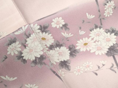 平和屋着物●訪問着　手描き　草花文　暈し染め　正絹　逸品　未使用　CABG0972yc