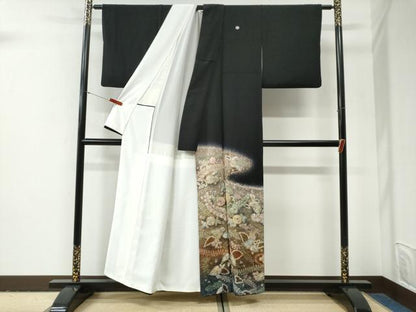 平和屋着物●豪華黒留袖　作家物　辻が花　暈し染め　正絹　逸品　CABG0974yc