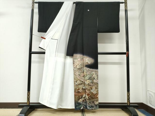 平和屋着物●豪華黒留袖　作家物　辻が花　暈し染め　正絹　逸品　CABG0974yc