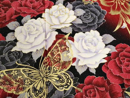 平和屋着物●豪華振袖　駒刺繍　薔薇　花蝶文　暈し染め　銀通し地　正絹　逸品　CABG0979yc