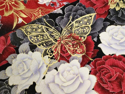 平和屋着物●豪華振袖　駒刺繍　薔薇　花蝶文　暈し染め　銀通し地　正絹　逸品　CABG0979yc