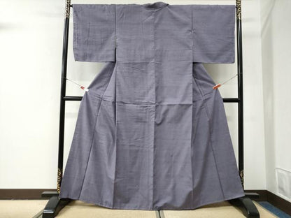 平和屋着物●結城紬　色無地　鳩羽色　正絹　逸品　未使用　CABG0987yc