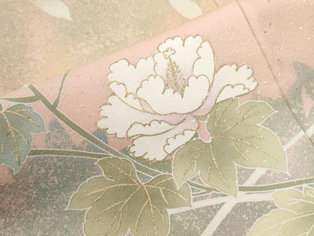 平和屋着物●訪問着　牡丹花文　金彩　正絹　逸品　CABG0993yc