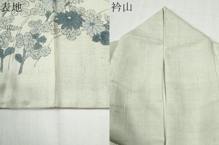 平和屋着物●訪問着　紬地　手描き　人物草花文　正絹　逸品　CABG0995yc