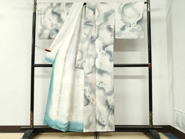 平和屋着物●上質な小紋　地紋起こし　枝花文　暈し染め　正絹　逸品　CABG1000yc