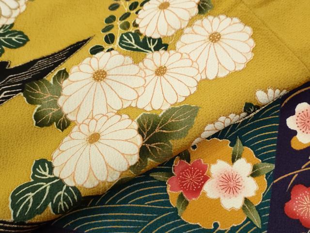 平和屋着物●ファッションデザイナー 花井幸子　振袖　駒刺繍　雪輪エ霞松竹梅花文　金彩　やまと誂製　正絹　逸品　CABG1001yc