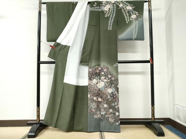 平和屋着物●越後十日町の一流染匠　桐屋・翠山工房　訪問着　辻が花　暈し染め　正絹　逸品　CABG1003yc
