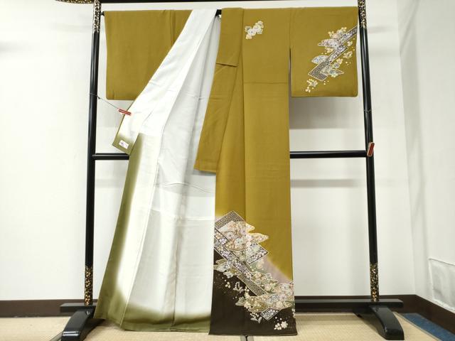 平和屋着物●越後十日町の一流染匠　桐屋・翠山工房　訪問着　辻が花　暈し染め　金彩　やまと誂製　正絹　逸品　CABG1004yc