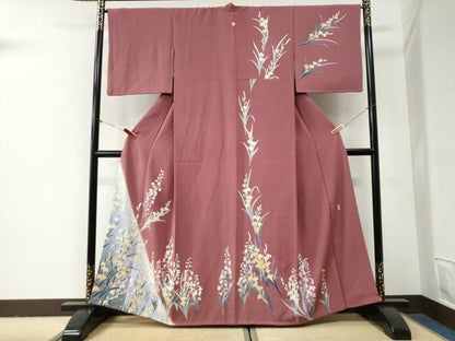 平和屋着物●十日町友禅作家　阿部佳雪　訪問着　草花文　暈し染め　正絹　逸品　CABG1011yc